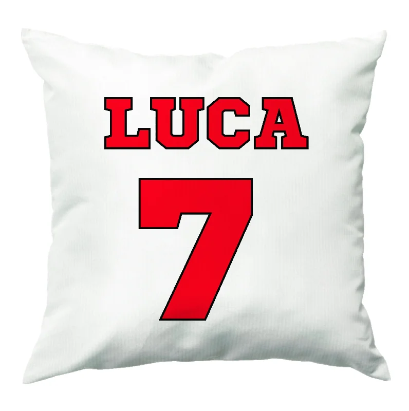 Limited Stock Red - Personalised Football   Cushion