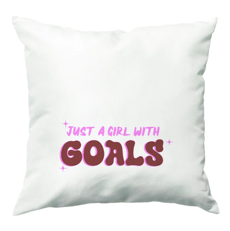 Weekend Deal Just A Girl With Goals - Aesthetic Quote Cushion