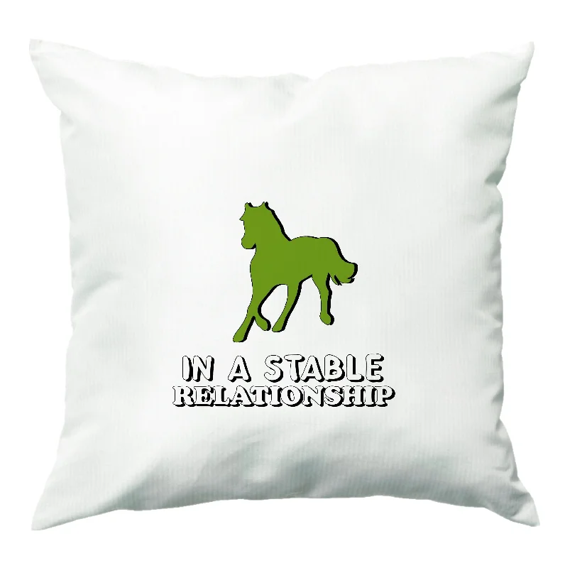Hurry In In A Stable Relationship - Horses Cushion