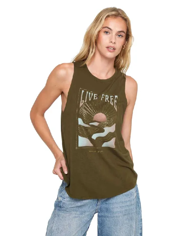 Deal Zone Live Free Jade Muscle Tank