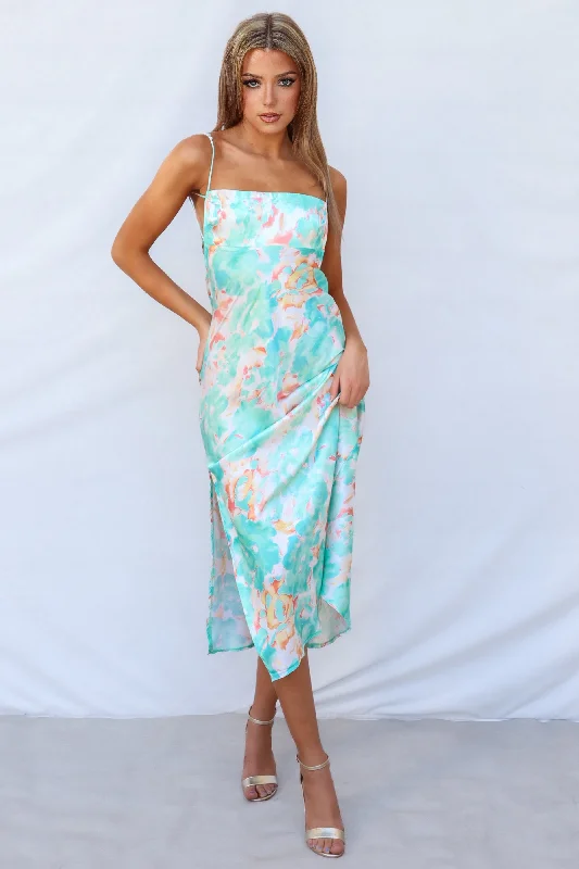 Factory Direct Sale Catherine Midi Dress - Green Multi