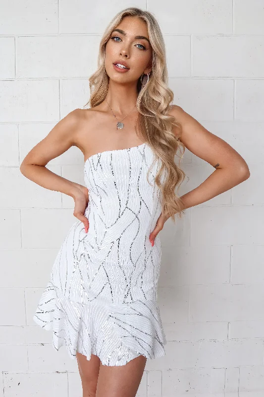 Must-Have Deals Stellar Sequin Dress - White