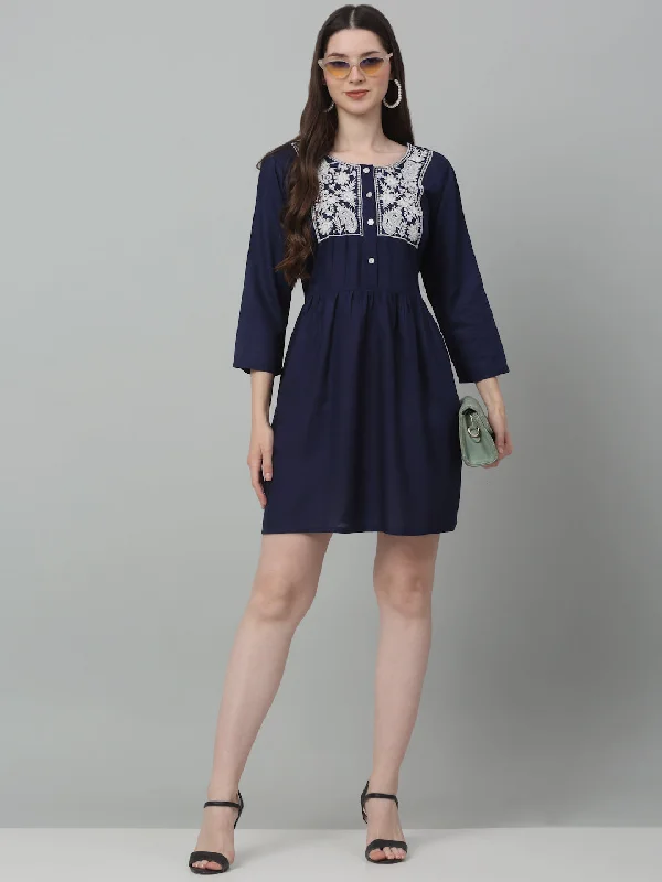 Price Fest Women's Embroidered A-line Dress
