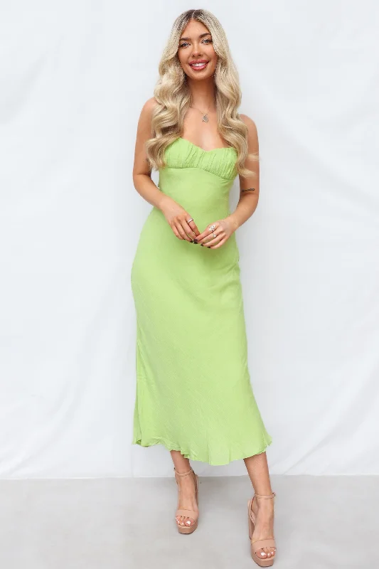 Exclusive Access Splice Maxi Dress - Lime