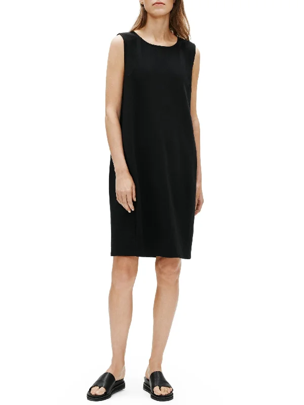 Savings Galore EILEEN FISHER Womens Black Sleeveless Scoop Neck Above The Knee Shift Dress