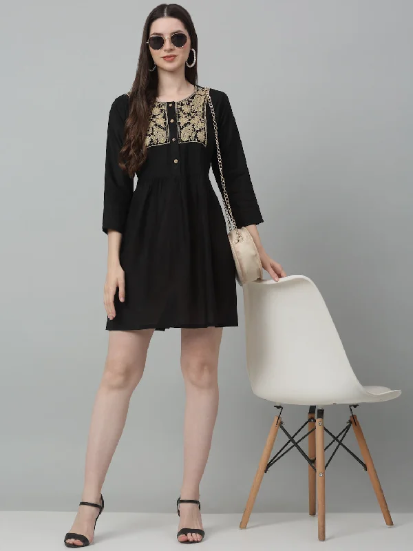 Price Buster Women's Embroidered A-line Dress