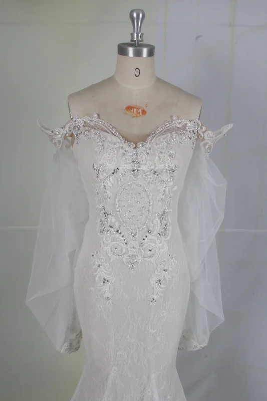 Savings Spectacular Other Darius Cordell - long bishop sleeve lace wedding gown