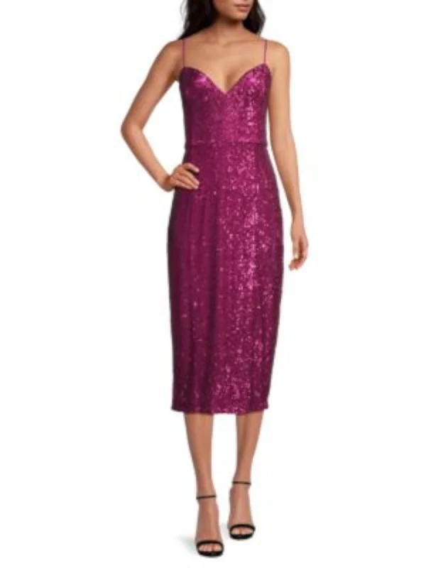 The Best Prices DONNA KARAN NEW YORK Womens Pink Zippered Lined Slit Back Hem Spaghetti Strap Sweetheart Neckline Maxi Cocktail Sheath Dress