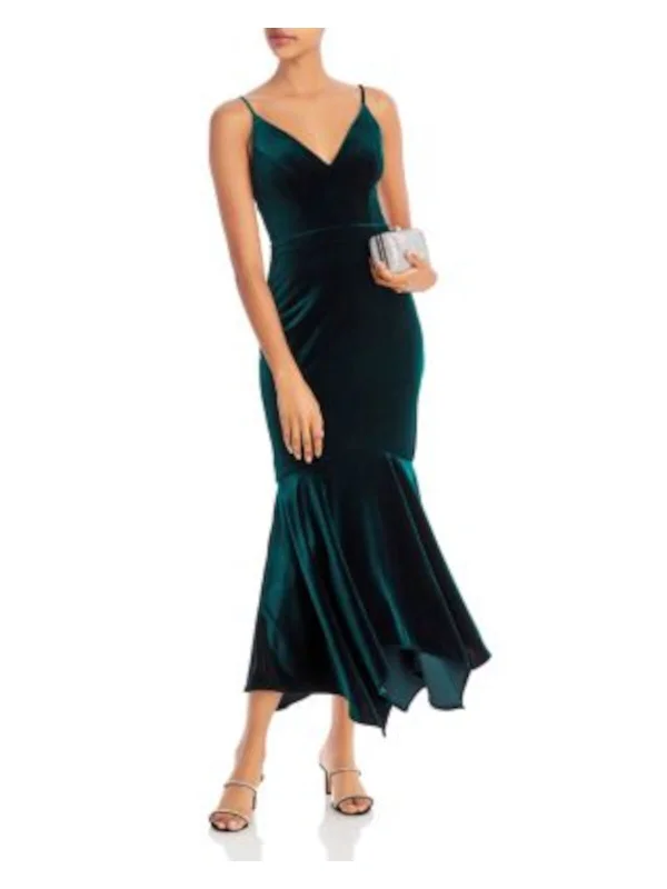 Anniversary Sale AQUA FORMAL Womens Stretch Zippered Spaghetti Strap Sweetheart Neckline Maxi Formal Mermaid Dress