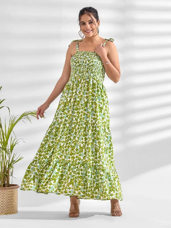 Super Sale Flared Printed Viscose Rayon Dress