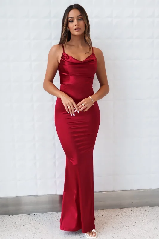 Bargain Prices Hollywood Formal Gown - Wine Red