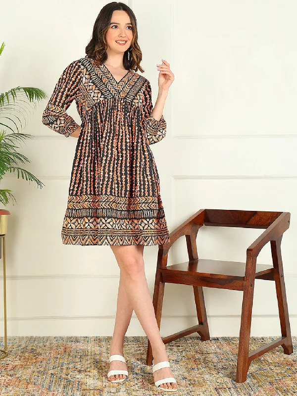 Buy More, Save More Flared Printed Viscose Rayon Dress