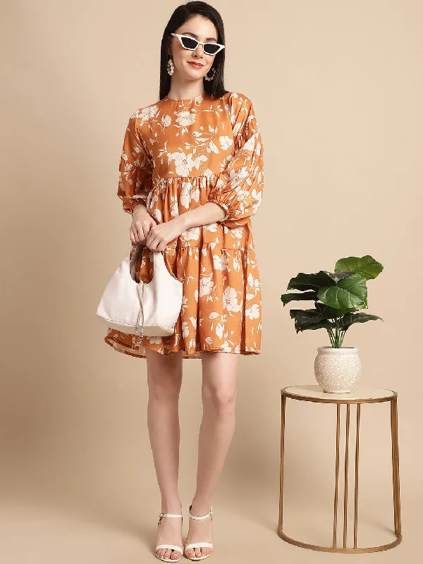 Amazing Deals women Mustard Printed A-Line Dress