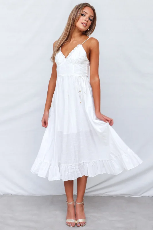 Massive Deals Lala Midi Dress - White