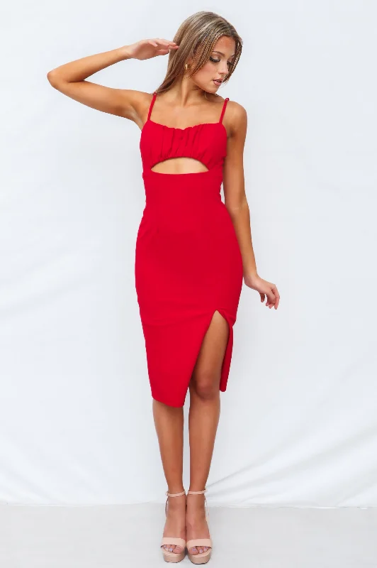 Blowout Deals Alyza Midi Dress - Red