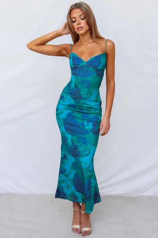 Fantastic Deals Sopha Maxi Dress - Green Floral
