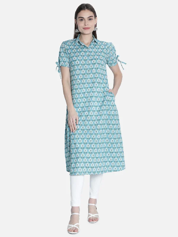 Limited Quantity Women Blue Printed Dress