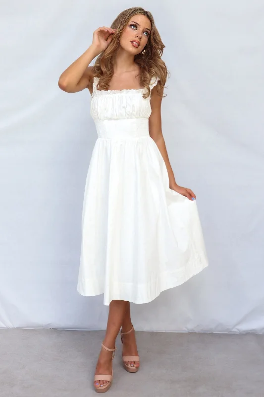 Best Seller Emiko Midi Dress - White
