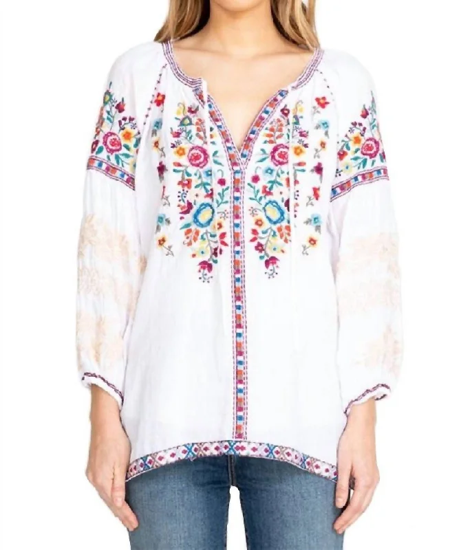 Stock Up and Save Allegra Peasant Blouse In White