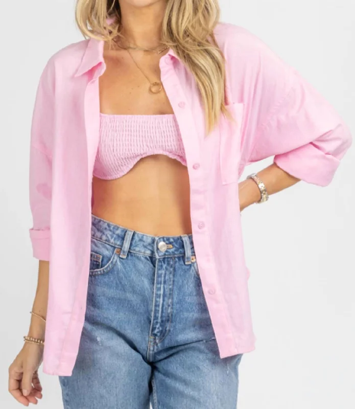Best Deals Bralette + Button Down In Pink