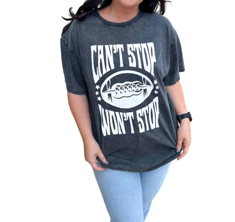 Factory Direct Sale Can't Stop Won't Stop Rocker Tee In Washed Black