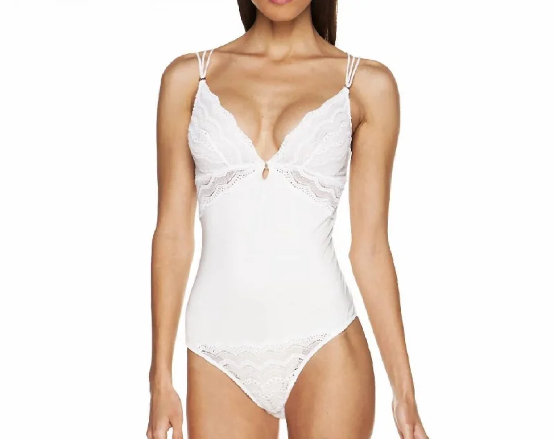 Bonus Savings Ceylon Spring Teddy Bodysuit In White
