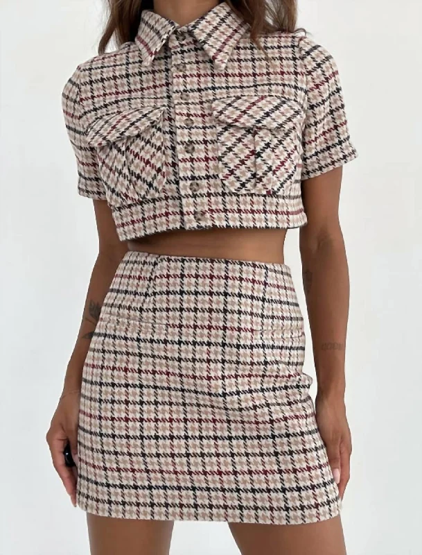 Reduced Prices Coco Top In Newbury Plaid Tweed