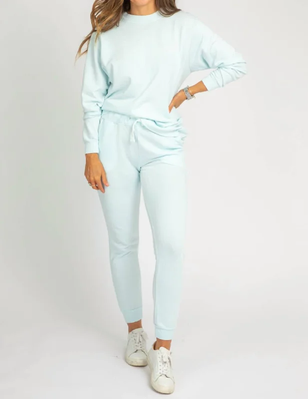 Overstock Sale Crewneck Sweater In Cotton Candy Blue