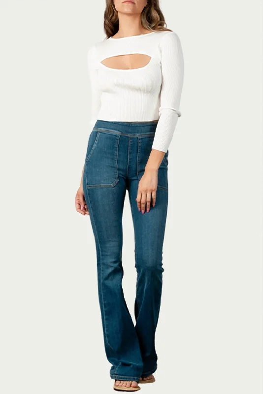 Deal Mania Cutout Ribbed Stretch-Knit Top In White