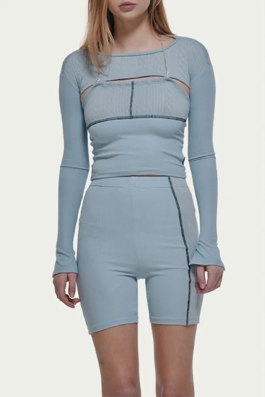 Can't Miss Dia Two-Piece Cable-Knit Set In Sky