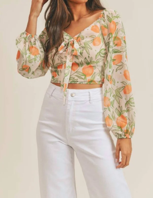 Weekend Special Garden Top In Tangerine Multi