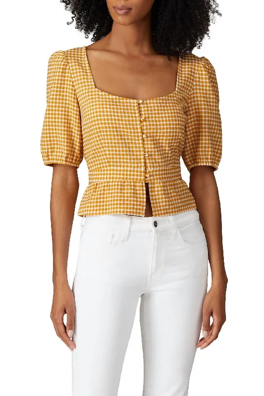 Early Access Gingham Top In Yellow