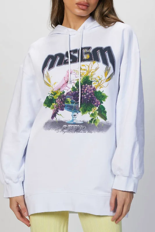 Special Price Graphic Print Hoodie In White