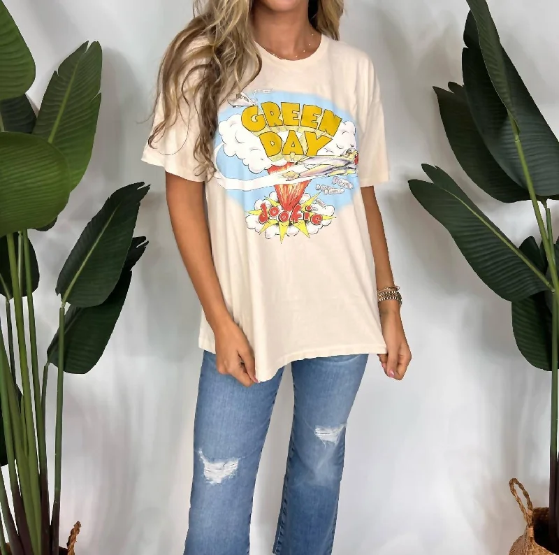 Incredible Offers Green Day Dookie Merch Tee In Dirty White