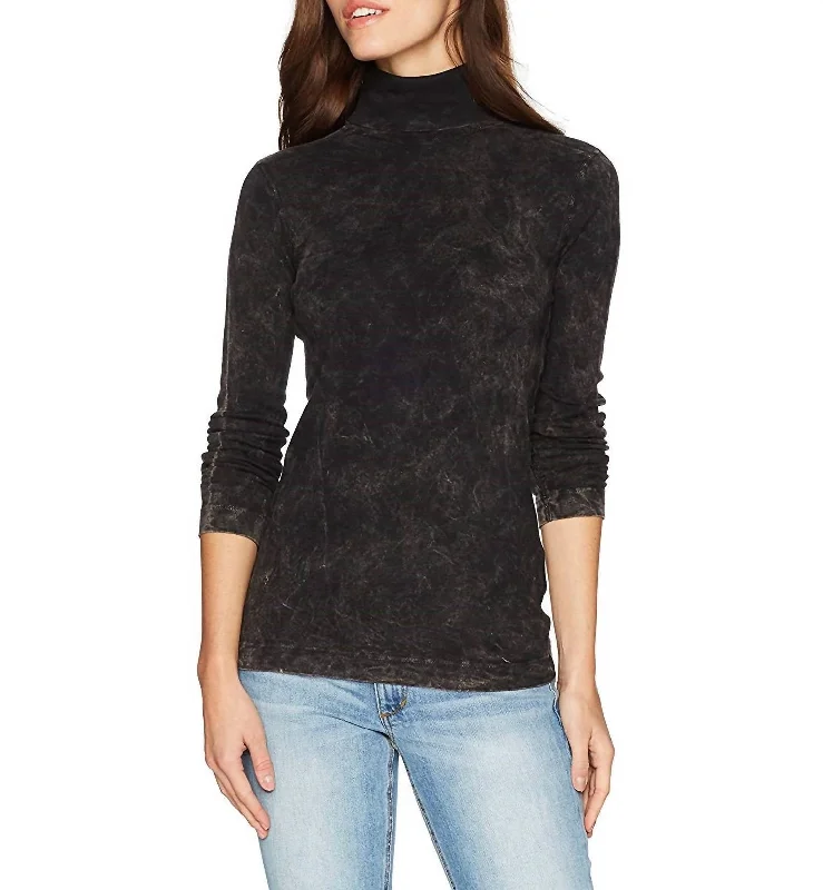 Markdown Madness Heritage Knit Rocker Tight Long Shirt In Grey Black