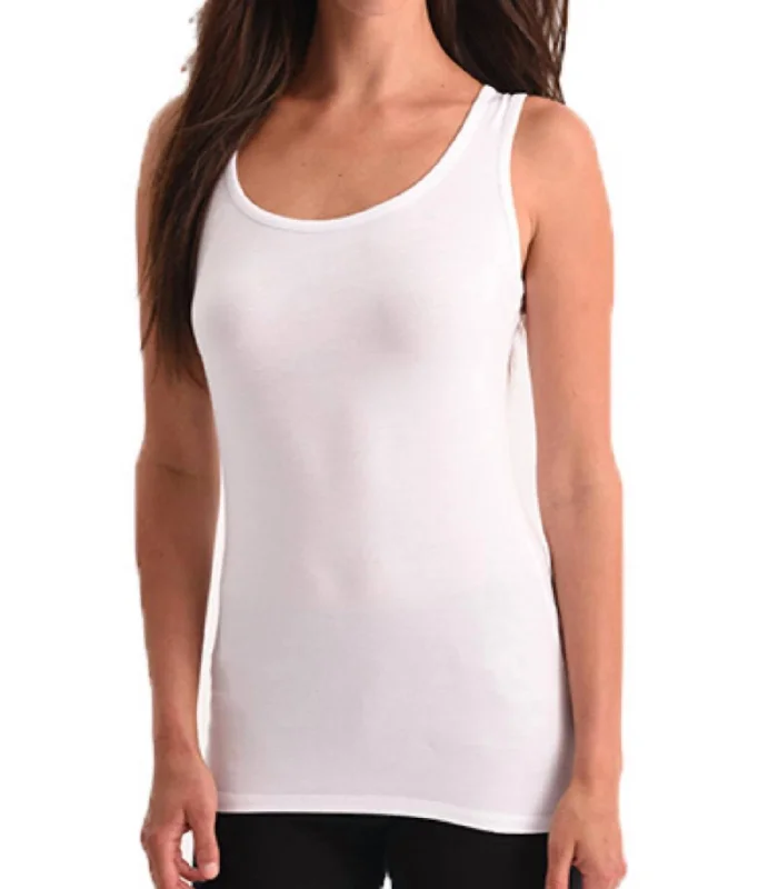Fantastic Deals Jersey Bra-Friendly Tank Top In White