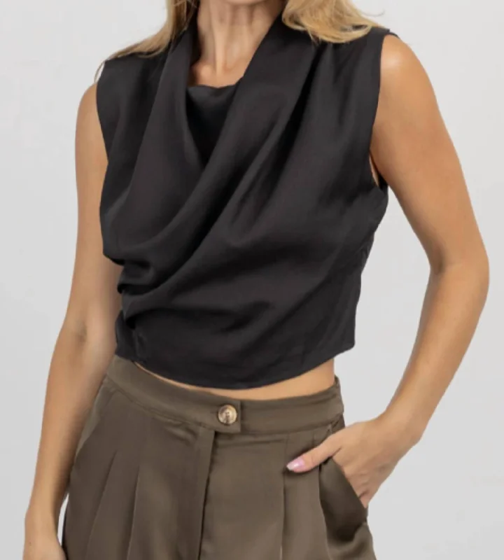 Online Specials Joah High Cowled Blouse In Black