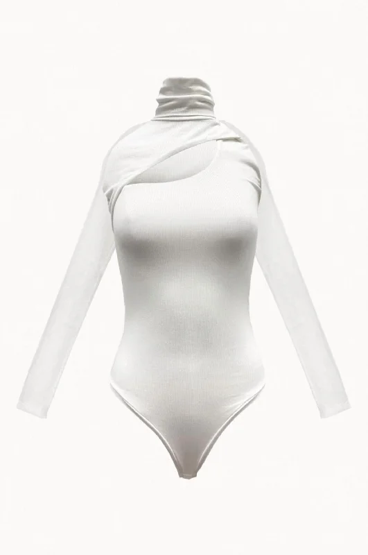Get It Before It’s Gone Juanes Stretch-Modal Jersey Cutout Bodysuit In White