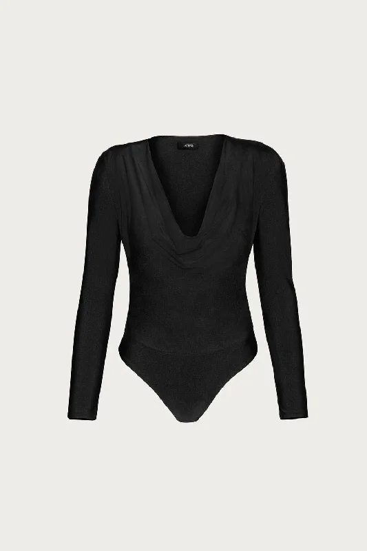 Holiday Sale Levi Cowl Bodysuit In Noir