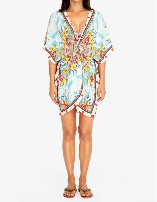 Weekend Deal Lina Twist Front Tunic In Multi