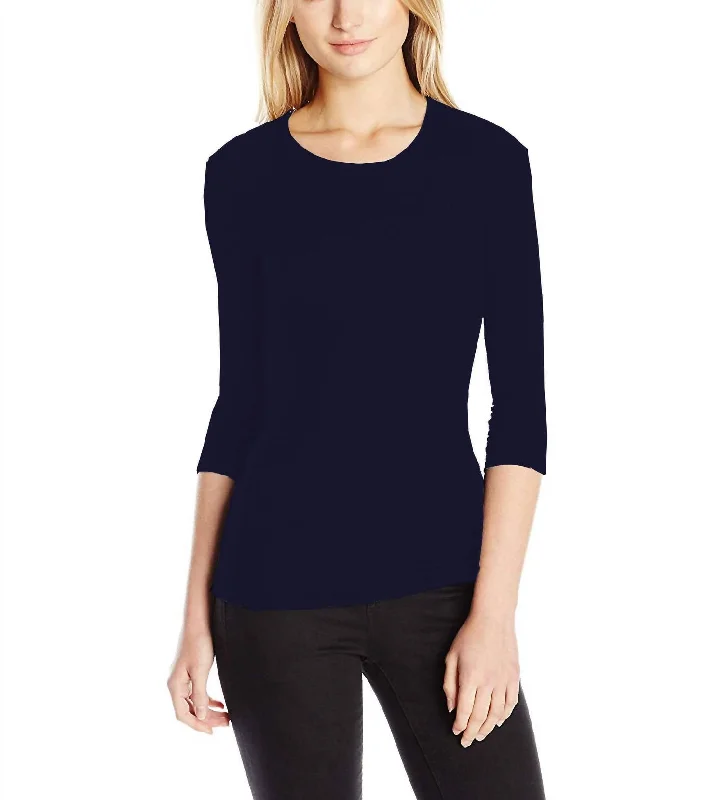 Take Advantage Long Sleeve Crew Neck Tee In Eclipse