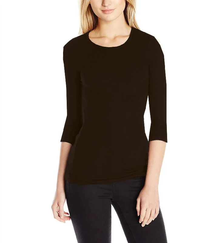 Time-Limited Offer Long Sleeve Crew Neck Tee In Espresso