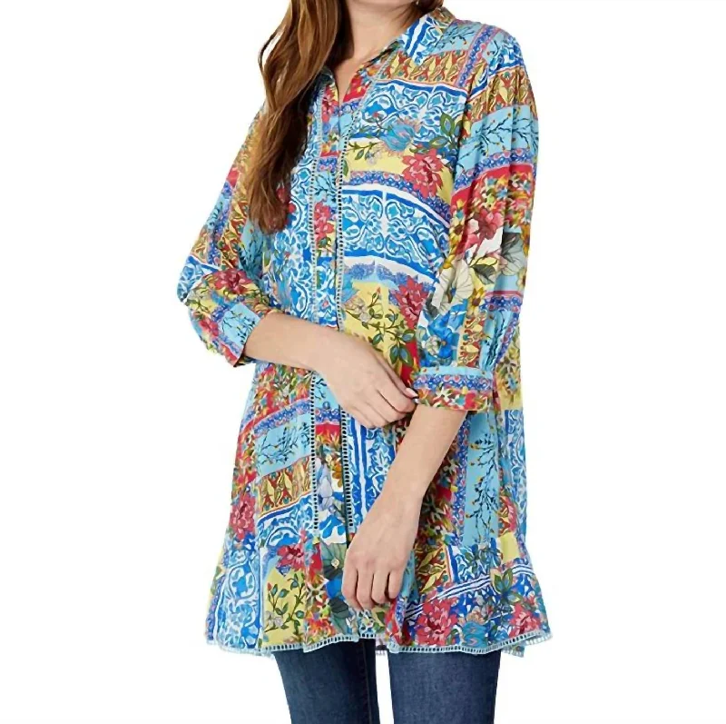 Weekend Deal Midsummer Sednea Silk Printed Tunic In Multi