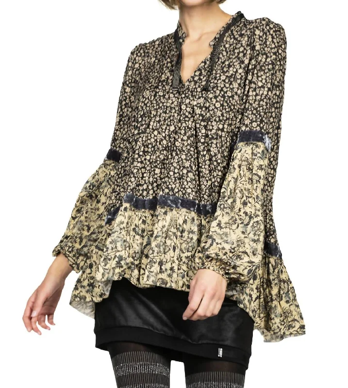 Online Only Millefleur Blouse In Cream/black