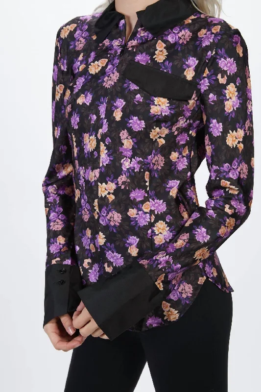 Last Chance Mirinda Shirt In Paris Flower Purple