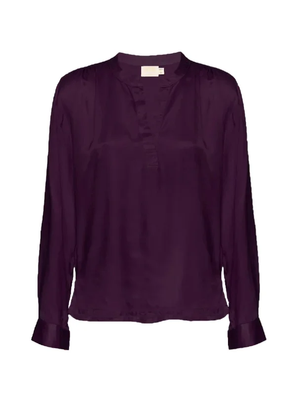 Clearance Event Nation Ltd. Ella Cutaway Henley In Fig Jam