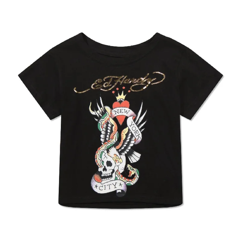 Clearance Items Nyc Skull Baby Tee In Black
