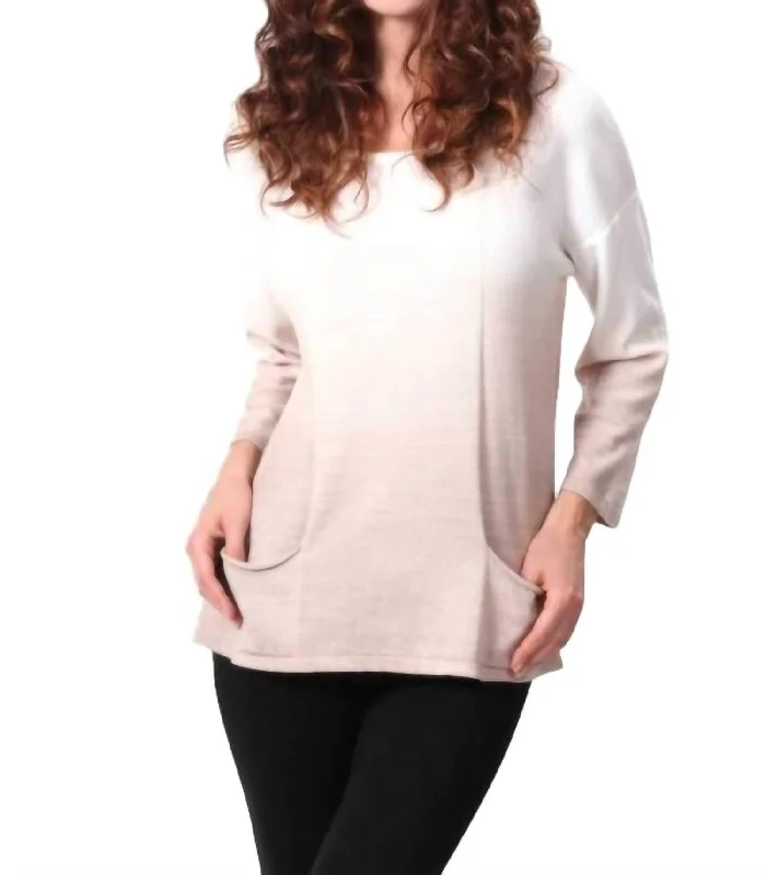 Discount Deals Ombre Pocket Top In Taupe