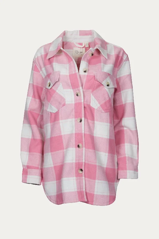 Exclusive Online Offer Oversized Checked Shirt Jacket In Barbie Pink