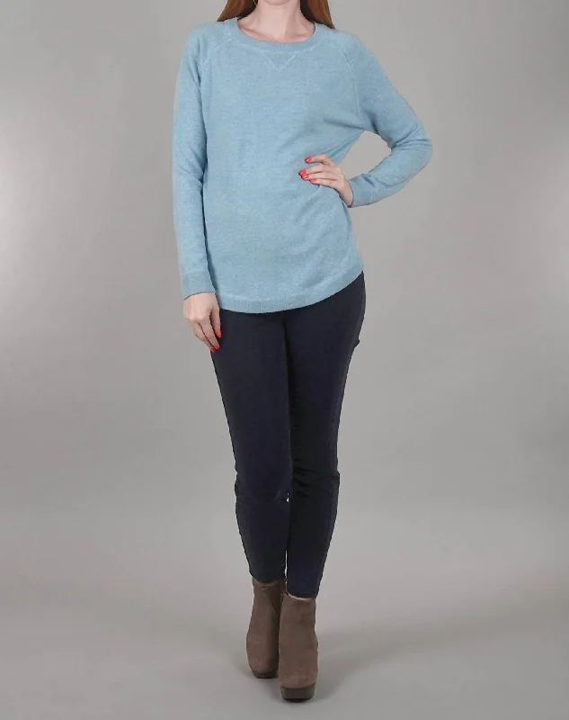 Early Access Round-Hem Cashmere Sweatshirt In Blue